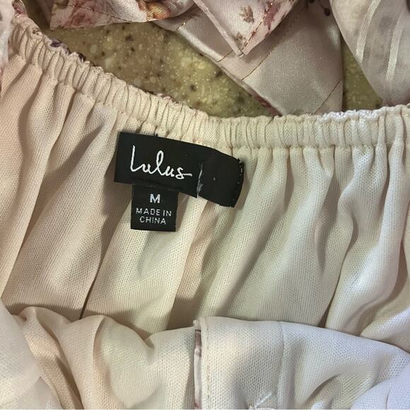 NWOT Lulus Dreamy Weekend Pink Floral Burnout Striped Lurex Midi Dress - Picture 9 of 10